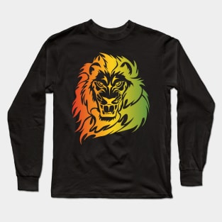 Rasta Lion of Judah Fire Long Sleeve T-Shirt